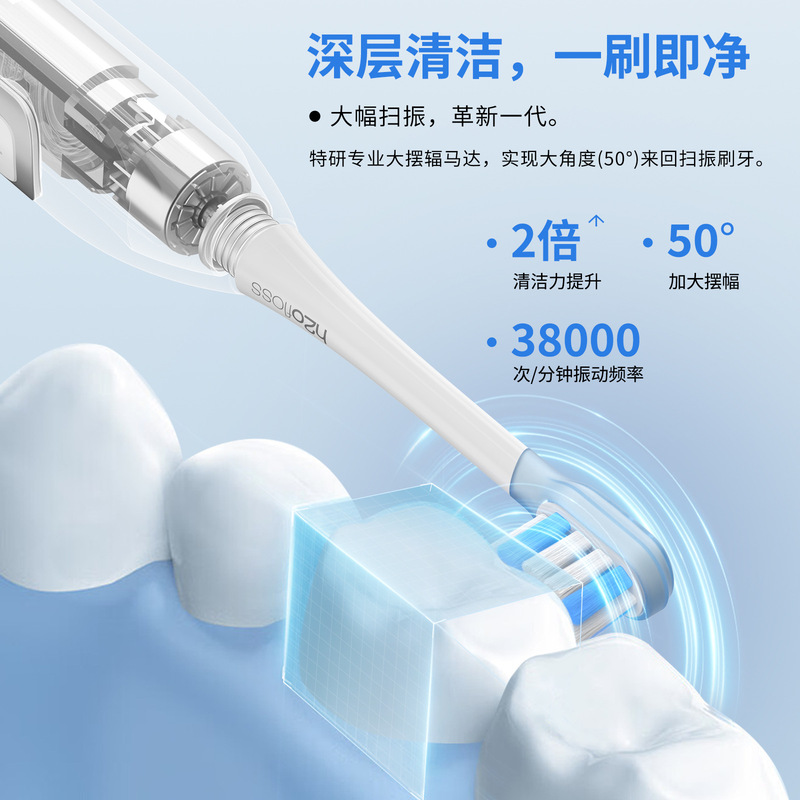 跨境新款智能扫振电动牙刷充电软毛美白洁牙|undefined