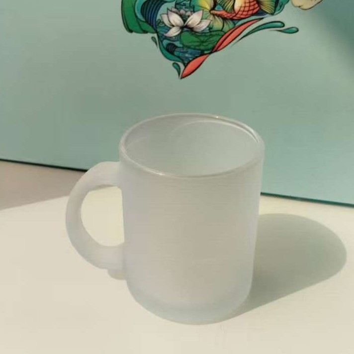 Tazas de vidrio mate tazas de menú de impresión de transferencia térmica para hacer tazas domésticas resistentes a altas temperaturas tazas de vidrio creativas