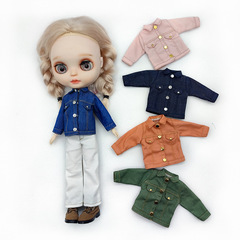 小さな布blytheベビー服デニムジャケットob24 ob22可児ジャケット19関节人形服