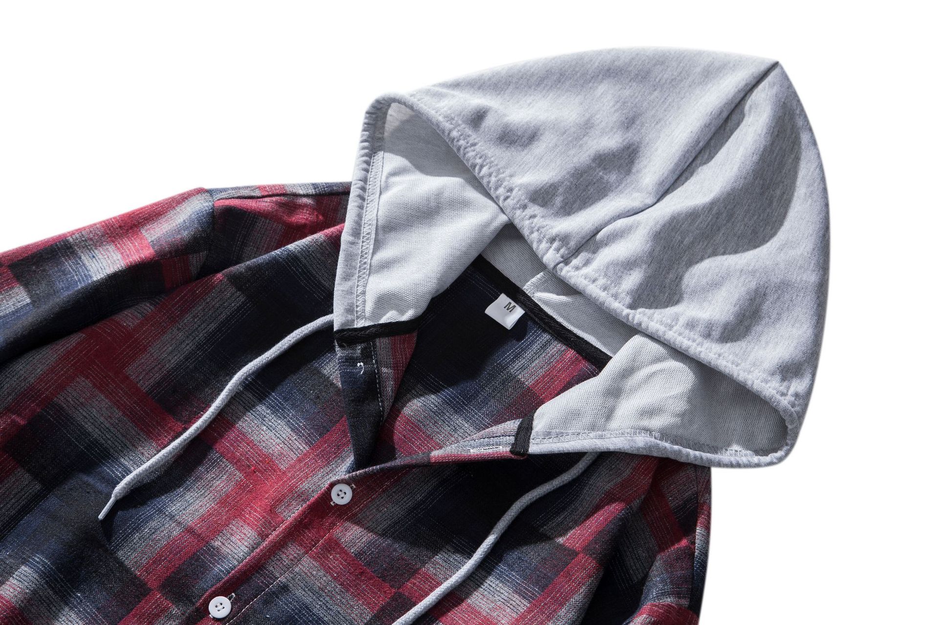Herren Flanellhemd Mit Kapuze Kariertes Oversized Freizeithemd_voghion.com