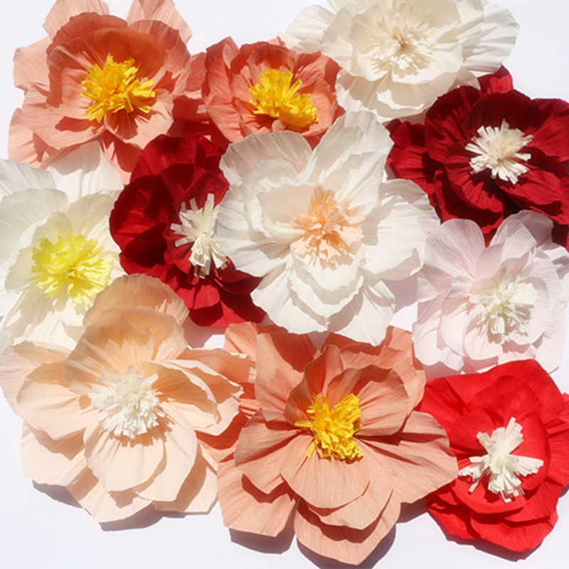 Paper flower wedding room decoration wrinkle flower three-dimensional wrinkle paper flower thickened paper flower wedding party wedding wholesale decoration