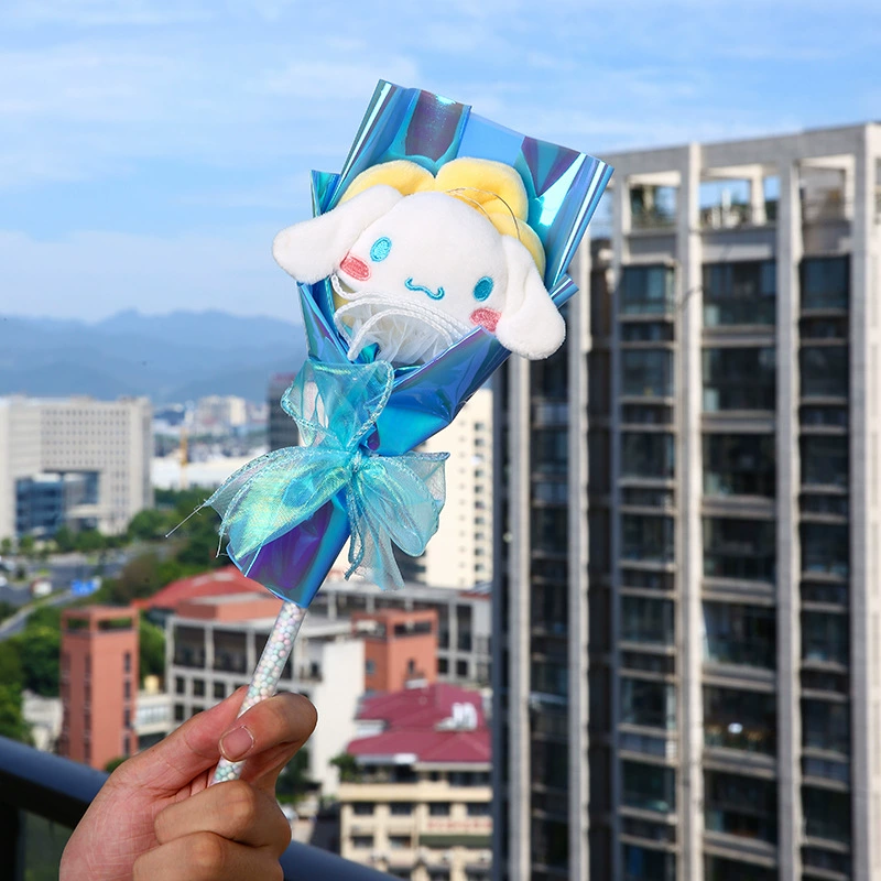 Plush Doll Bouquet for Valentine's Day, Cartoon Character Gift Plushies, 20×5×30 cm