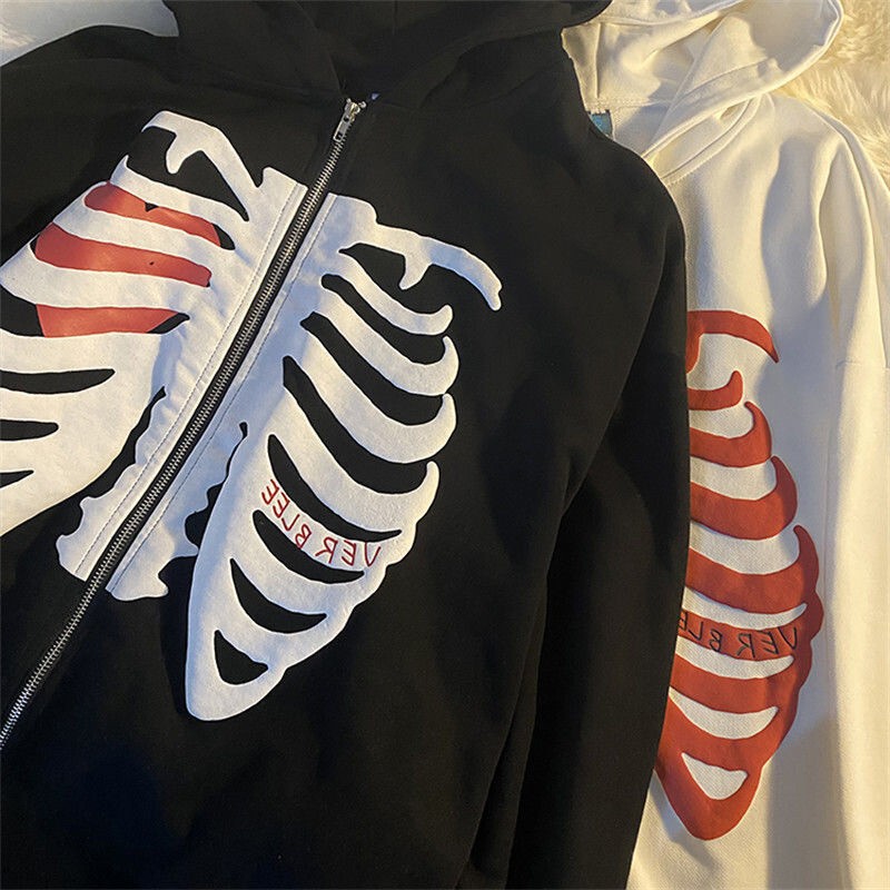 Amazon AliExpress Autumn and Winter Hooded Cardigan Sweater Women's Loose Skull Print Zipper Long Sleeve Fashionable Jacket Amazon AliExpress Autumn and Winter Hooded Cardigan Sweater Women's Loose Skull Print Zipper Long Sleeve Fashionable Jacket