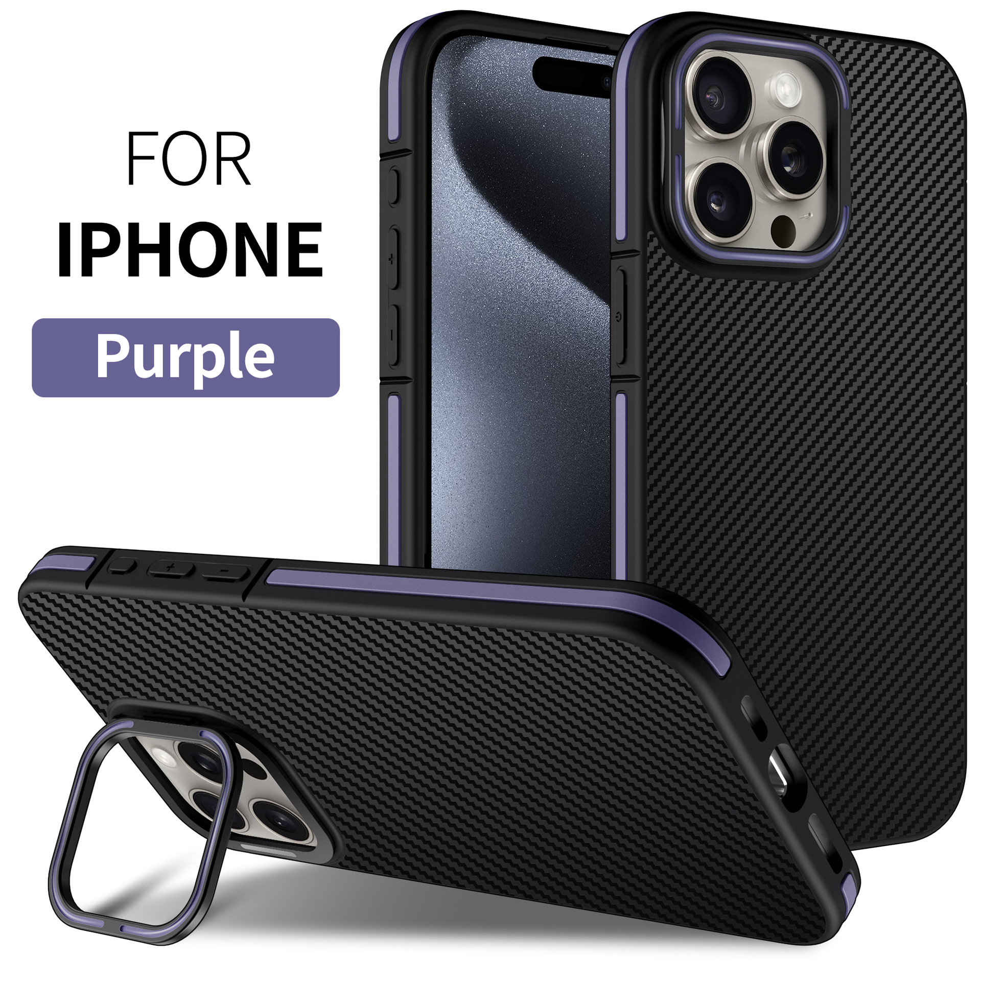 Carbon Fibre Phone Case With Metal Lens Bracket For Iphone 16 Pro Max_voghion.com