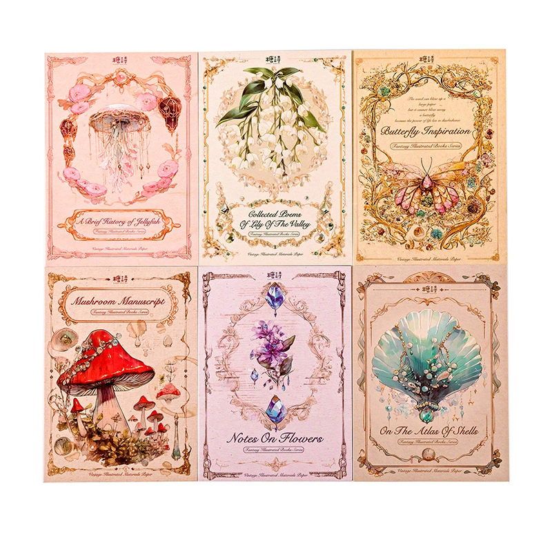 Sugar Poetry Paper — фантазийная иллюстрированная серия книг, ретро-иллюстрированный справочник, материал для декора, 40 симптомов, 6 вариантов