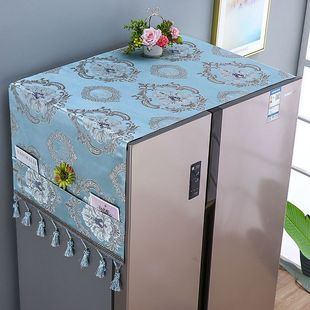 Refrigerator Dust Cover Decorative Microwave Oven Cover Washing Machine Cover Single and Double Door Refrigerator Cover Dustproof Cloth Cover