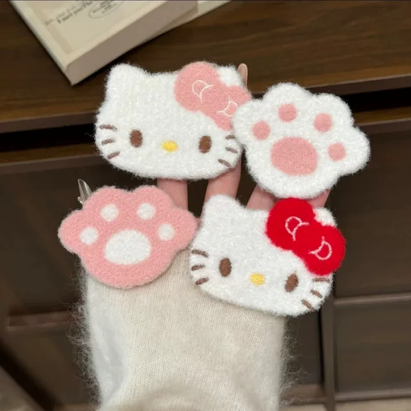 Cute Bowknot Kitten Seamless Air Bangs Magic Tape Hair Accessory for Girls to Organize Side Hair on Forehead
