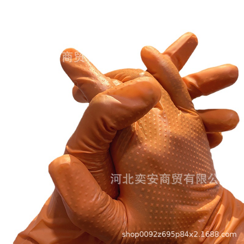 Super thick disposable orange Nitrile glove PVC thickening Labor insurance glove non-slip glove Nitrile reunite with glove