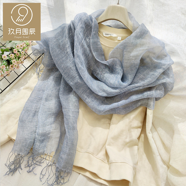 Japanese retro summer solid scarf