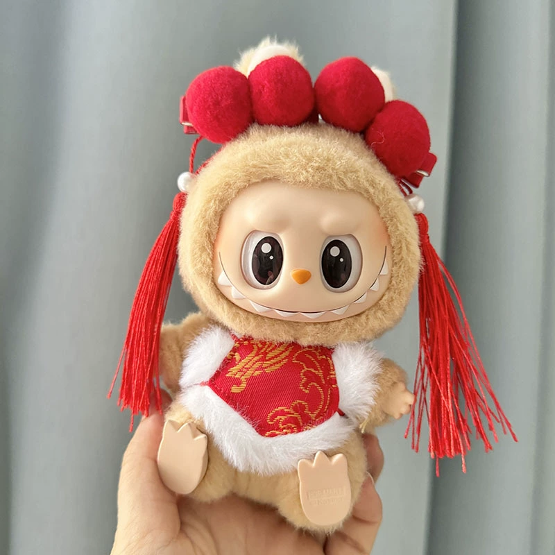 Просто одежда] Первое/второе поколение - подвеска для одежды Labubu Labo - детская одежда для вечеринок с золотым карманом на животе