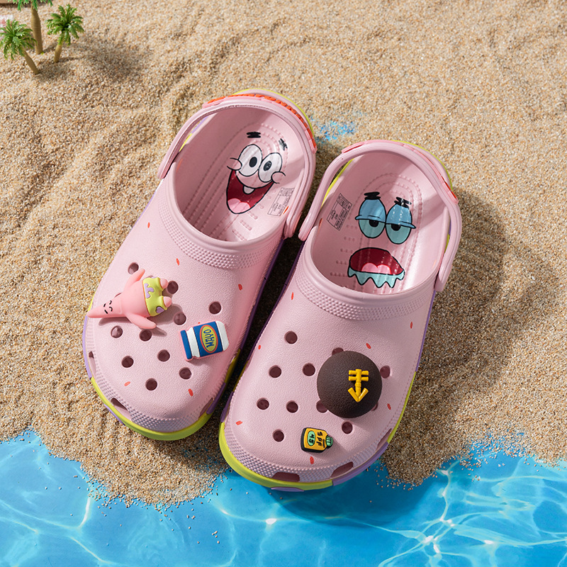 Women's Crocs-style sandals, Patrick Star slippers, new summer beach anti-slip soft-soled sandals, cute parent-child wholesale