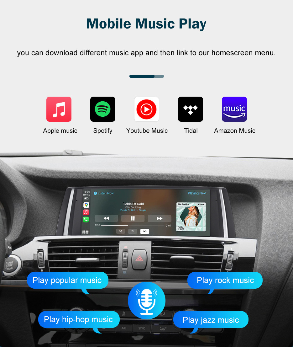 Road Tuo 10.25inch Wireless Carplay for Bmw X3/x4 NBT Car Multimedia Display