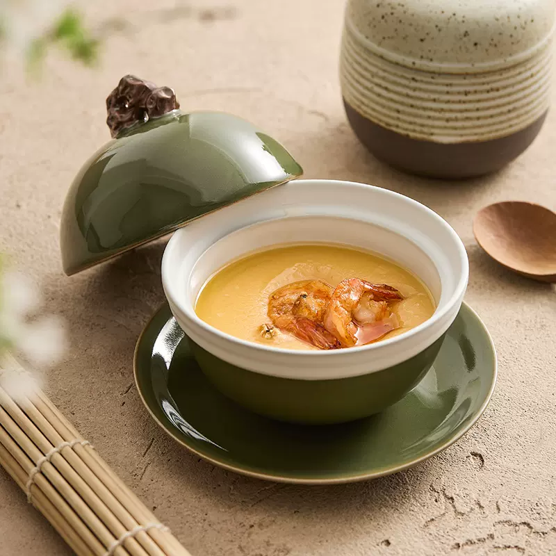 陶瓷炖盅国潮中式复古风家用酒店餐厅燕窝带盖汤盅甜品碗瓦罐煨汤
