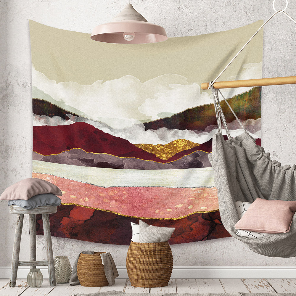 Bohemian Moon Mountain Painting Wall Cloth Decoration Tapestry Wholesale Nihaojewelry display picture 23