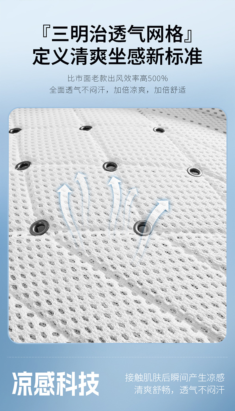 Cross-border wholesale ventilated seat cushion, cooling seat pad, summer cool breathable cooling pad, truck backrest with fan