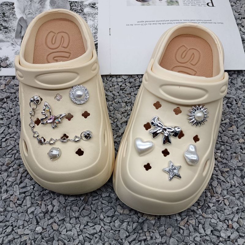下駄アクセサリー蝶 diy 靴バックルテクスチャメタルシルバーガーデンシューズ花装飾クラウドパフ靴アクセサリー|undefined