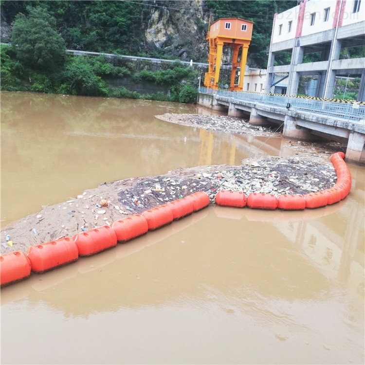 水厂大坝拦渣浮筒 钢丝绳连接塑料拦污栅 500*800内径50组合浮筒