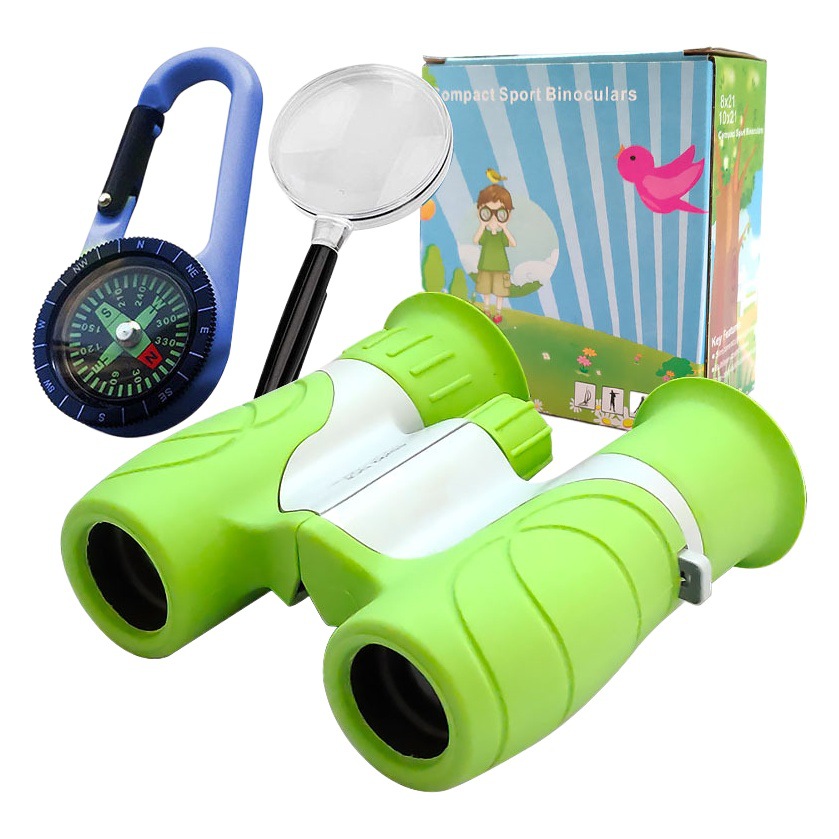 8x21 niños traje de binoculares con lupa y brújula niños y niñas regalo fábrica al por mayor