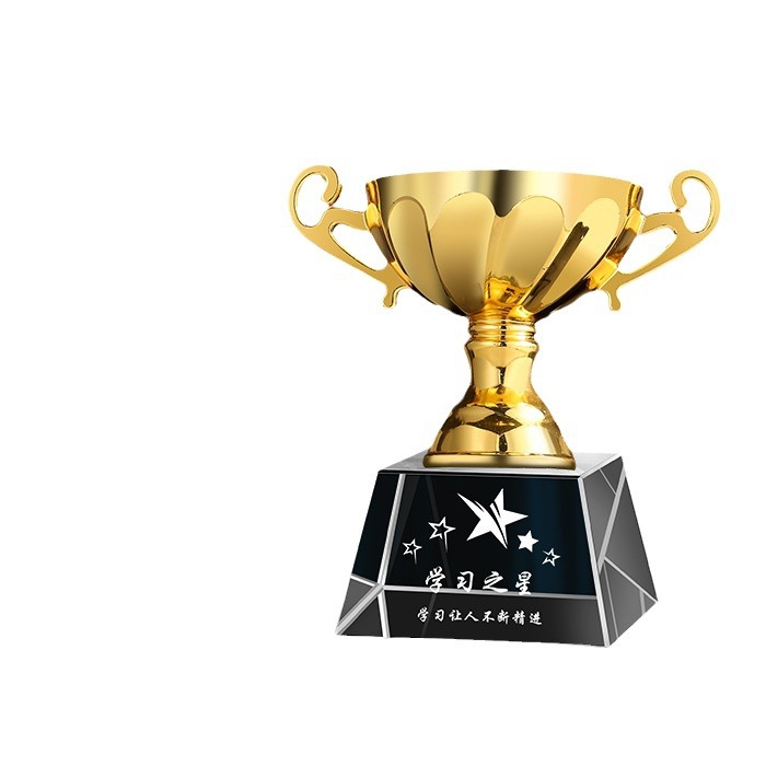 Trofeo de Cristal para Niños, Premio de Competición Infantil, Estrella de Cinco Puntas con Grabado de Metal, Regalo para Festivales y Reuniones Deportivas Estudiantiles