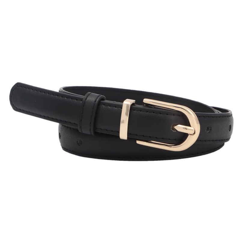 Cinturón Decorativo para Mujer de Cuero PU con Hebilla de Clavija para Jeans y Uso Diario