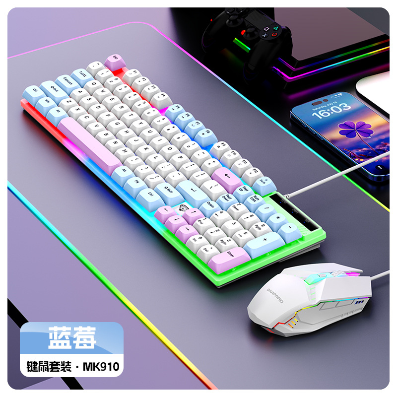 Mk910 keyboard and mouse set-blueberry