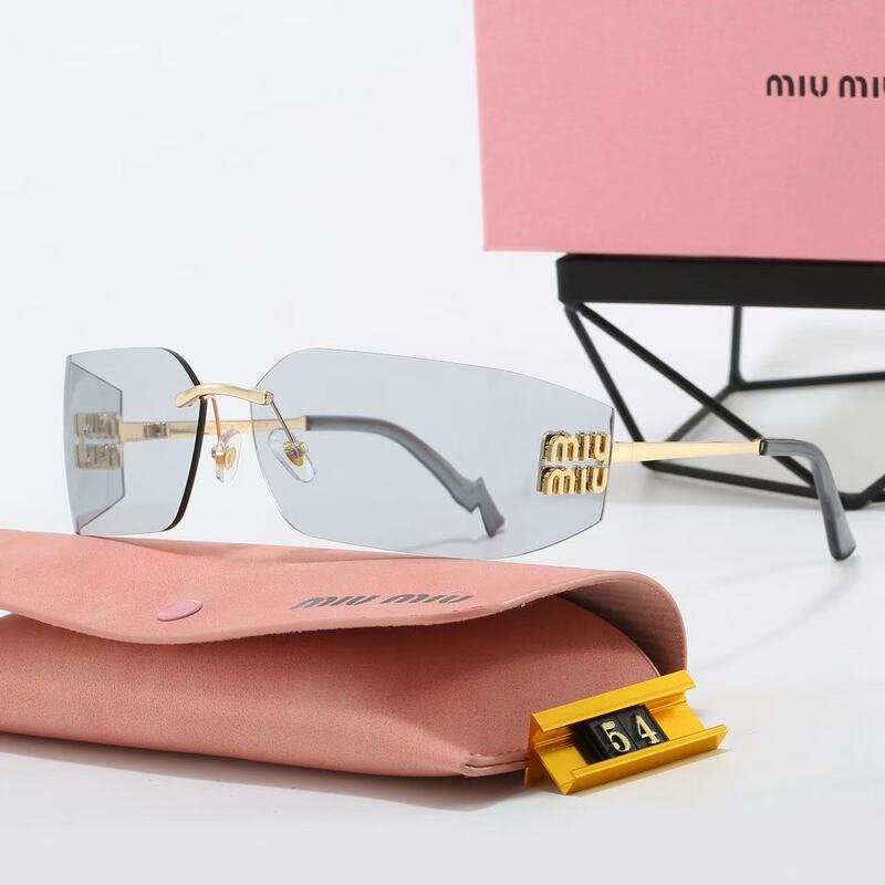 M's 54YS リムレススターと同じスタイルの女性用ハイエンドサングラス、ラージフレーム、トレンディなストリートスタイル、レトロカジュアルサングラス|undefined