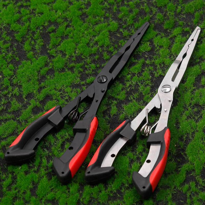 アウトドアエクストラロングフィッシングプライヤーカラーチタン/ブラック2色ハンドル多機能防錆フィッシングハサミプレスリードルアー|undefined