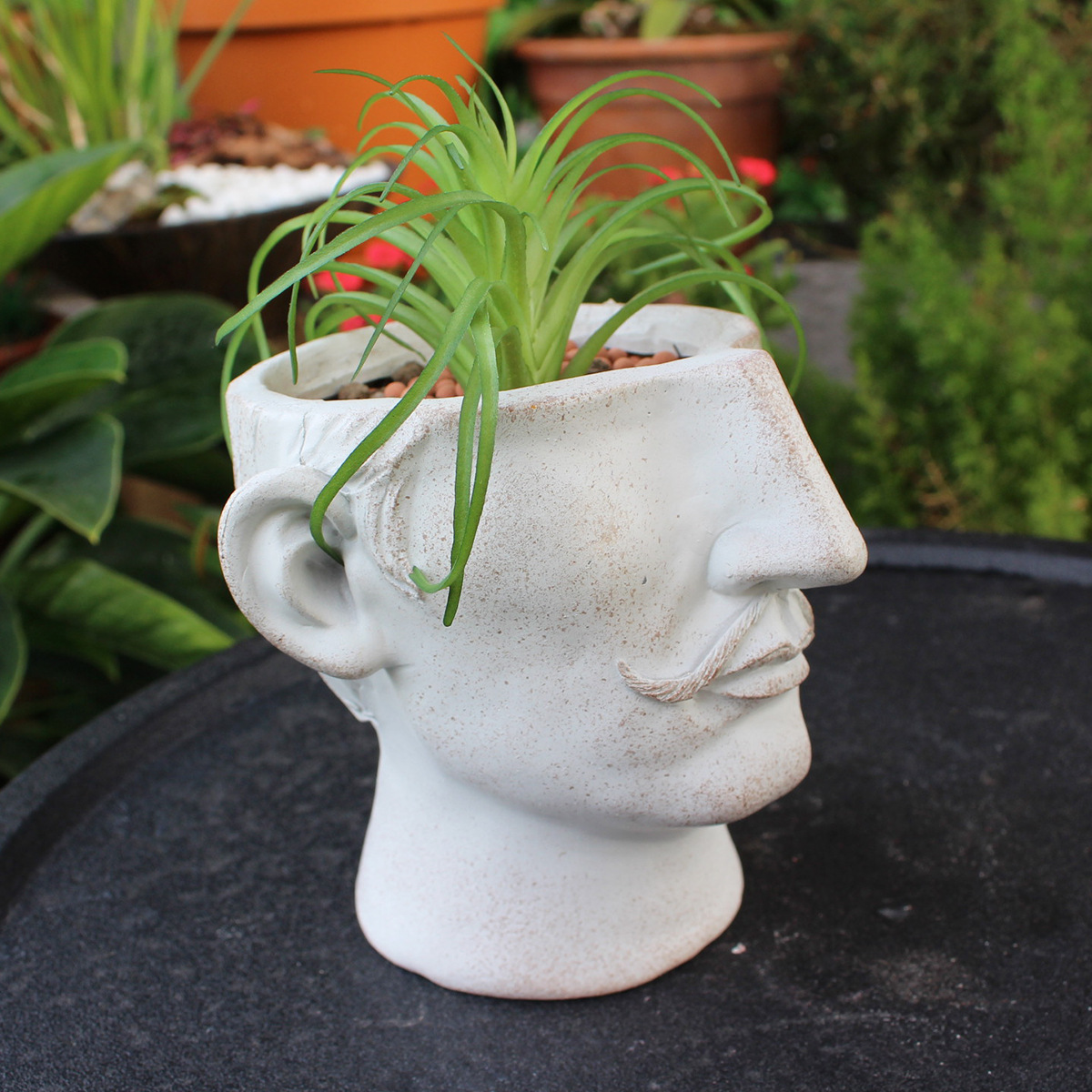 Creative portrait flowerpot resin flowerpot personality celebrity image decoration human head crafts green plant bouquet flower arranging device