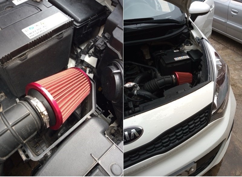 Car modification 76mm high-flow air filter modified mushroom head filter exhaust gas filtration