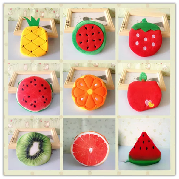 Korean version of watermelon bag orange pineapple fruit mobile phone bag cartoon plush coin purse key bag manufacturers wholesale