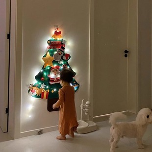 DIY self-adhesive Christmas tree ornaments Christmas party decoration supplies wholesale felt cloth children's handmade material package