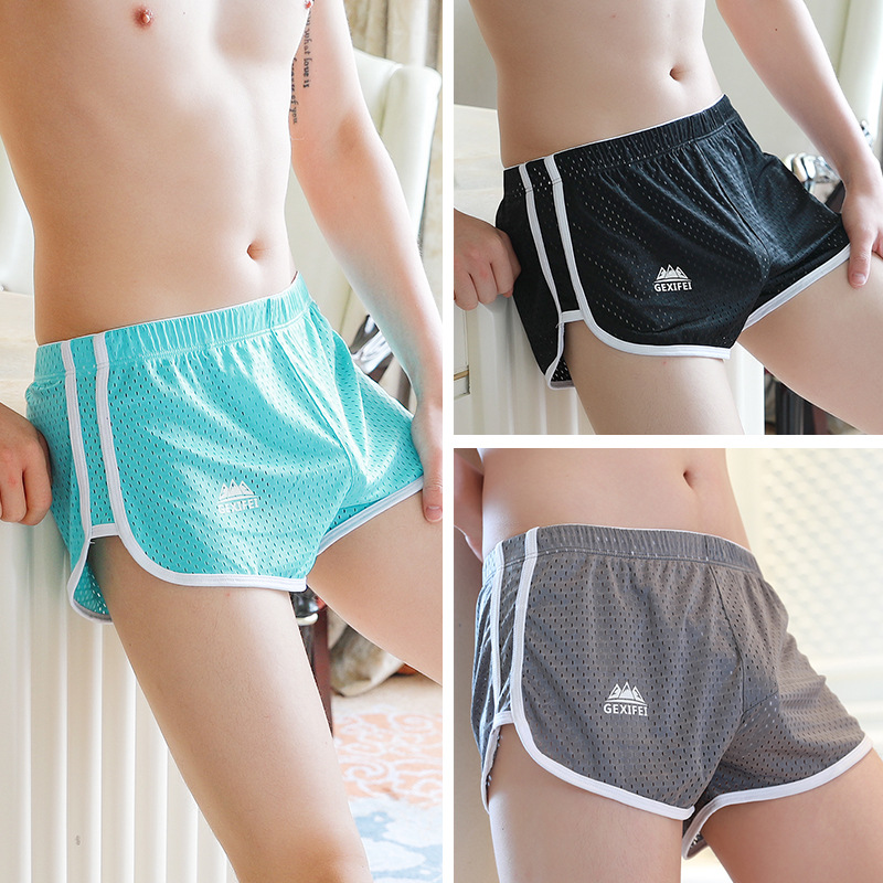 Men's Ice Silk Loose Arrow Pants Underwear Shorts Boys' Trousers Skin-Friendly Breathable Home Pajama Pants Wholesale