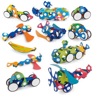 Cross-border children's three-dimensional rainbow magnetic toy puzzle DIY variable stitching three-dimensional soft magnetic building blocks suit