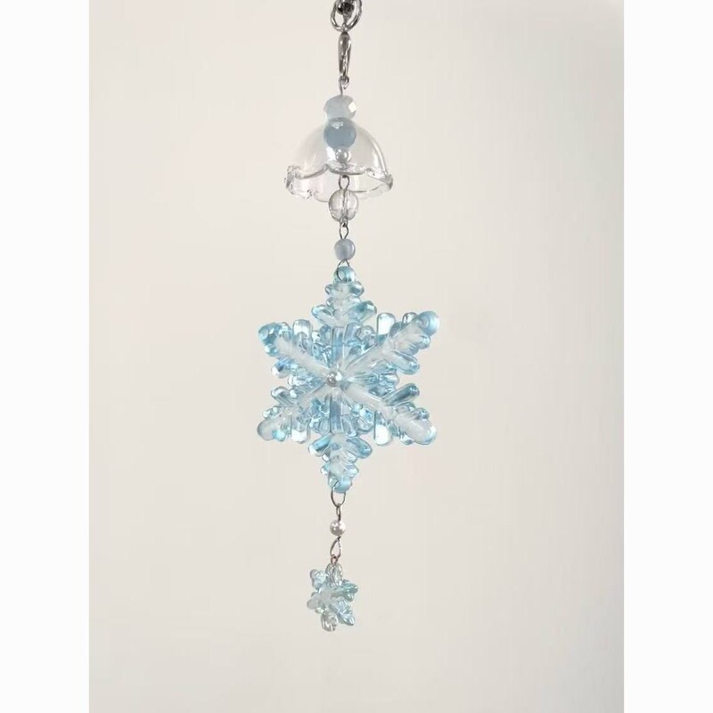 [First Snowflake] Handmade Beaded Homemade Girly Heart Ins Mobile Phone Chain Cute Guben Handmade Pendant Simple