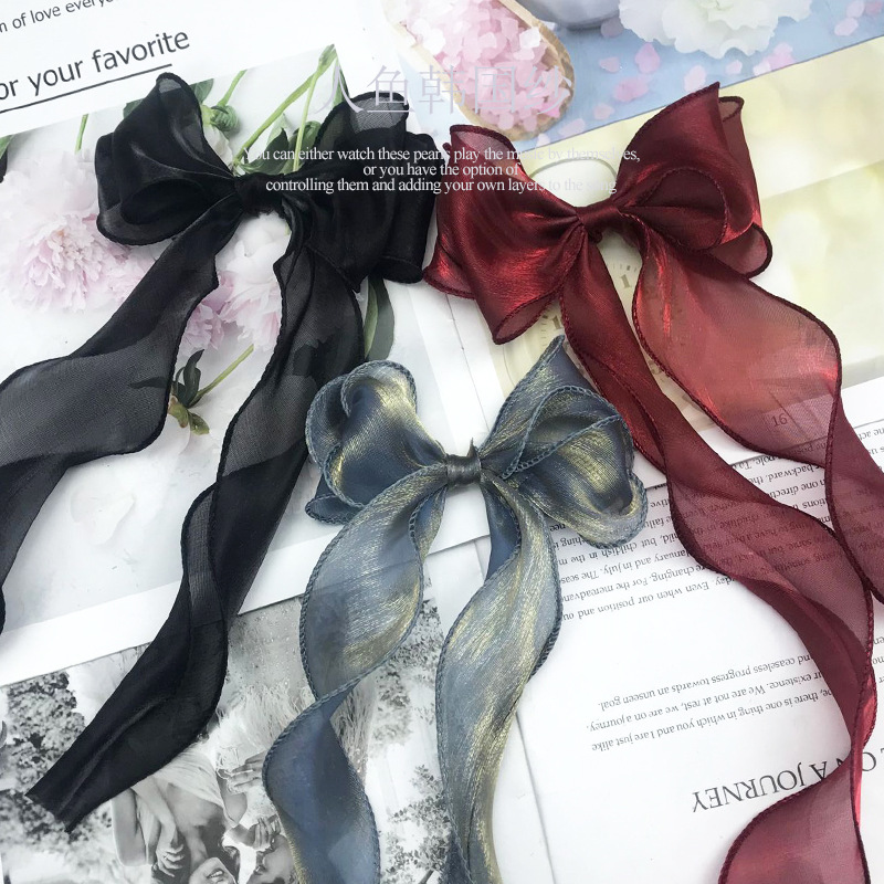 Venta caliente coreano hilo de cola de pez hilo bowknot cinta tocado flor zapatos flor sombrero flor ropa guantes oversleeves arco Accesorios