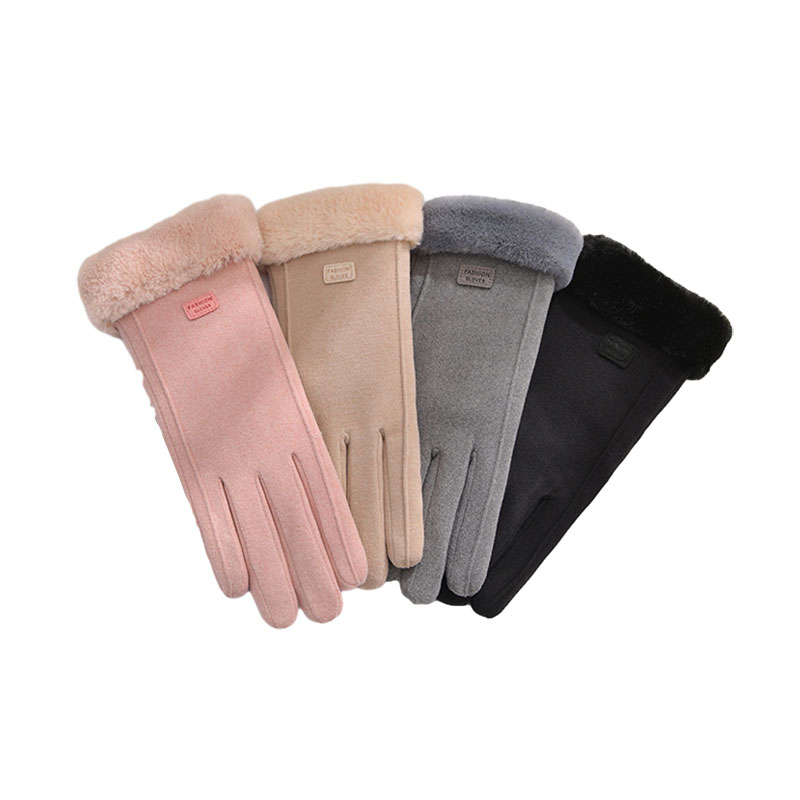 Guantes para mujeres otoño y invierno más terciopelo grueso calentamiento de montar a prueba de frío conducir pantalla táctil guantes de algodón de invierno a prueba de viento