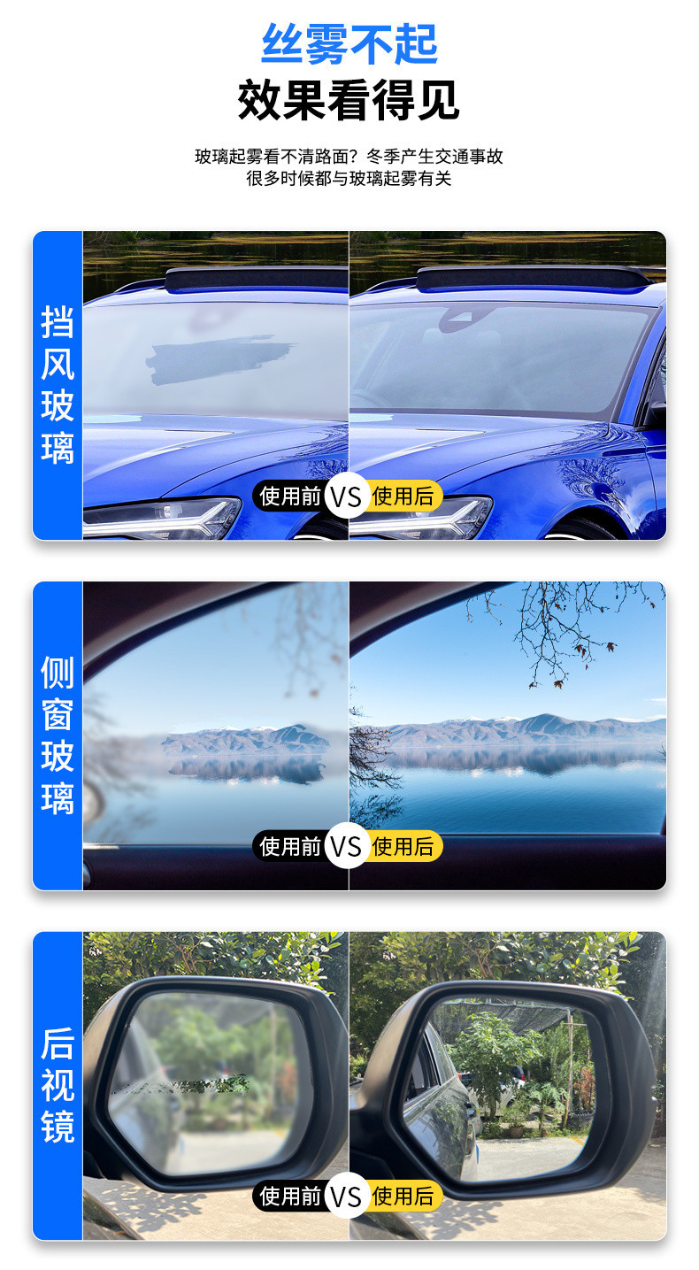 L5U Servant Brigade Car Front Windshield Anti-Fogging Agent Winter Interior Frost Removal Rearview Mirror Rain-proof Water-driving Anti-freezing