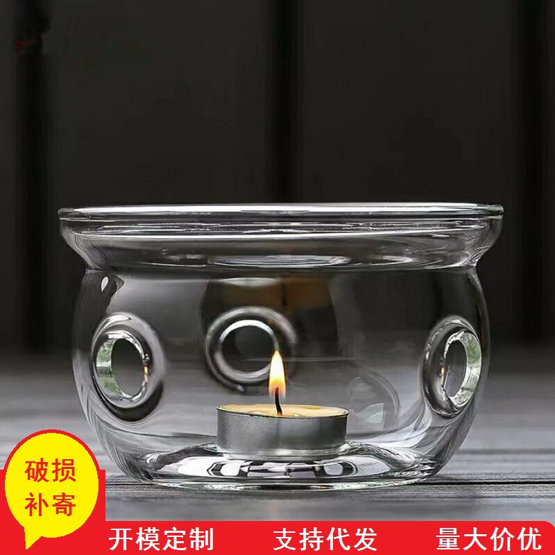 Vela calefacción tetera de vidrio base restaurante perfumado té aislamiento tetera cerámica estufa hogar