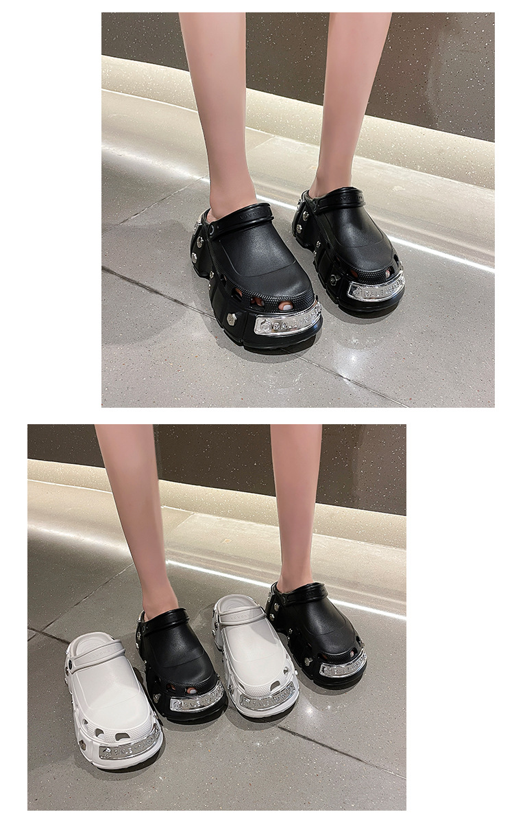 Damen Plateausandalen Mit Nieten Und Metallkappe_voghion.com