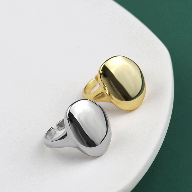 Korean Style Glossy Index Finger Ring 2021 New Oval Ins Simple Fashion Personalized Opening Ring Bracelet display picture 16