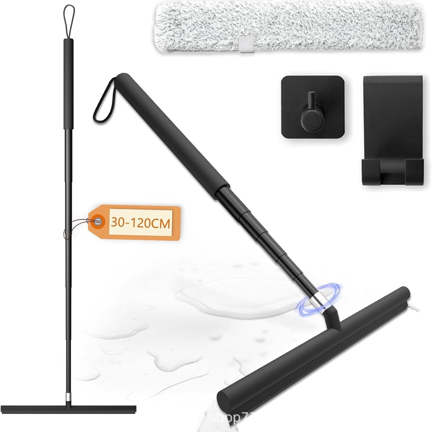 Silicone glass wiper detachable retractable household glass scraper to clean toilet bathroom window floor