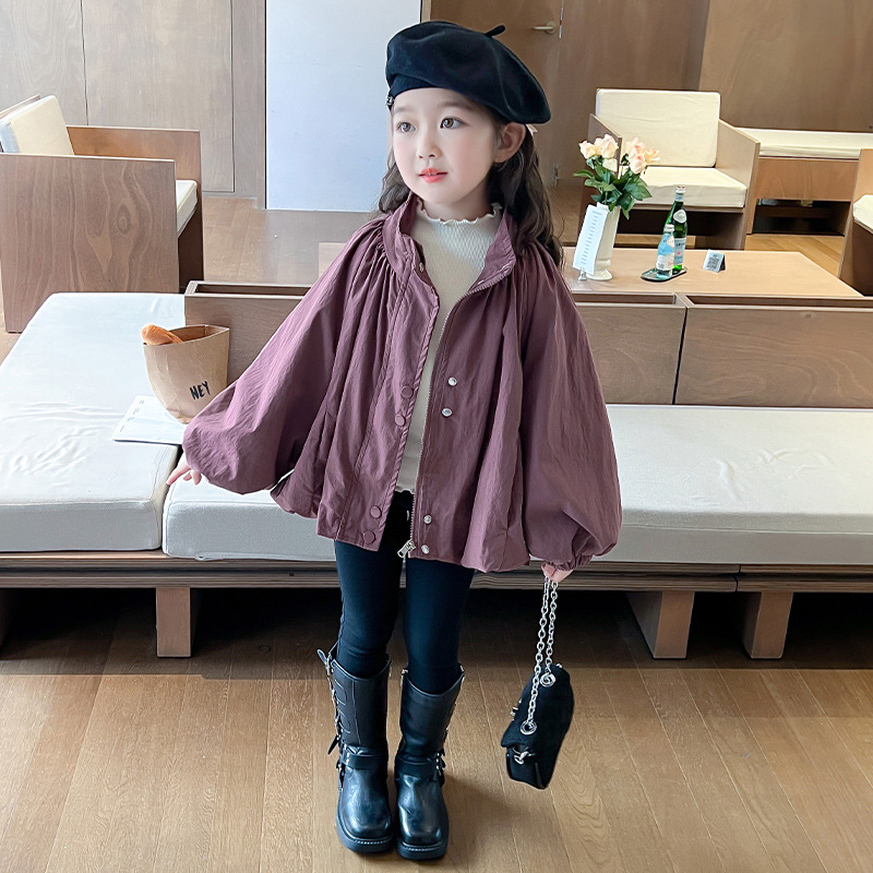 소녀 코트 봄과 가을 2024 새로운 어린이 서양식 어린이 한국 스타일 재킷 유행  자켓