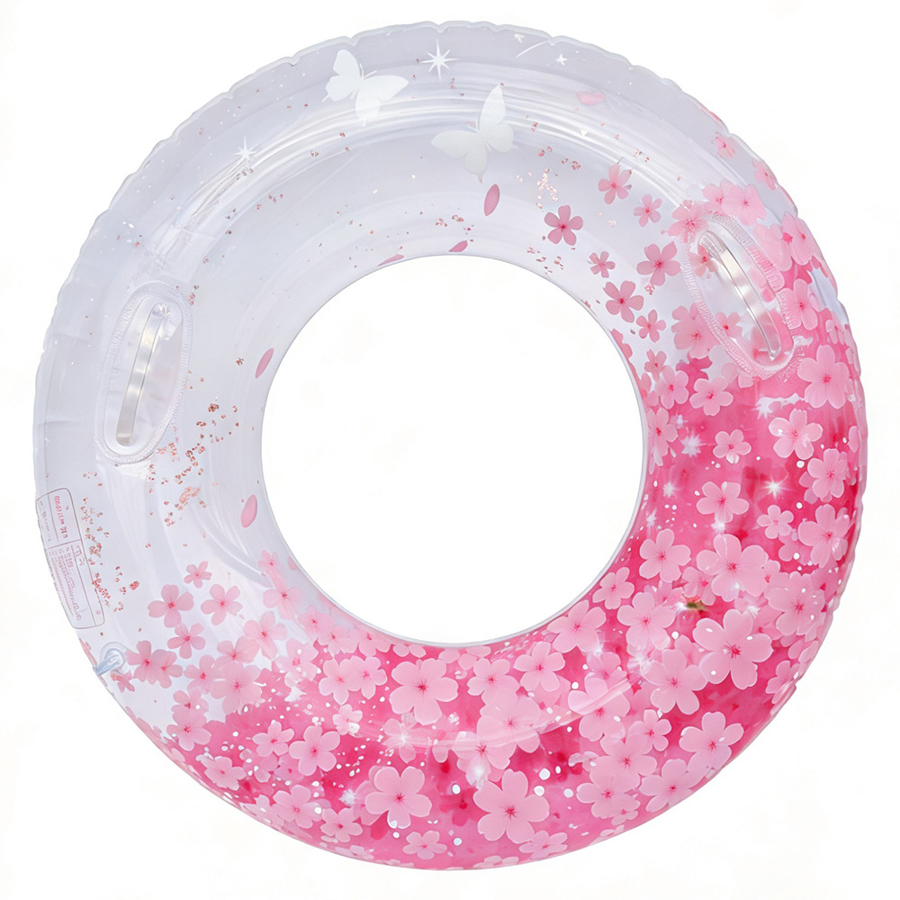 Transfronterizos ampliados con mango de barco de anclaje arco iris anillo de natación para adultos anillo de natación infláble arco iris de gran tamaño para hombres y mujeres