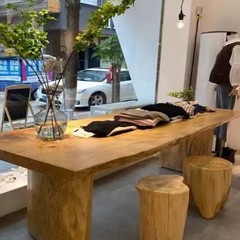 实木大板茶桌原木不规则长条桌办公会议桌电脑桌家用客厅泡茶桌子