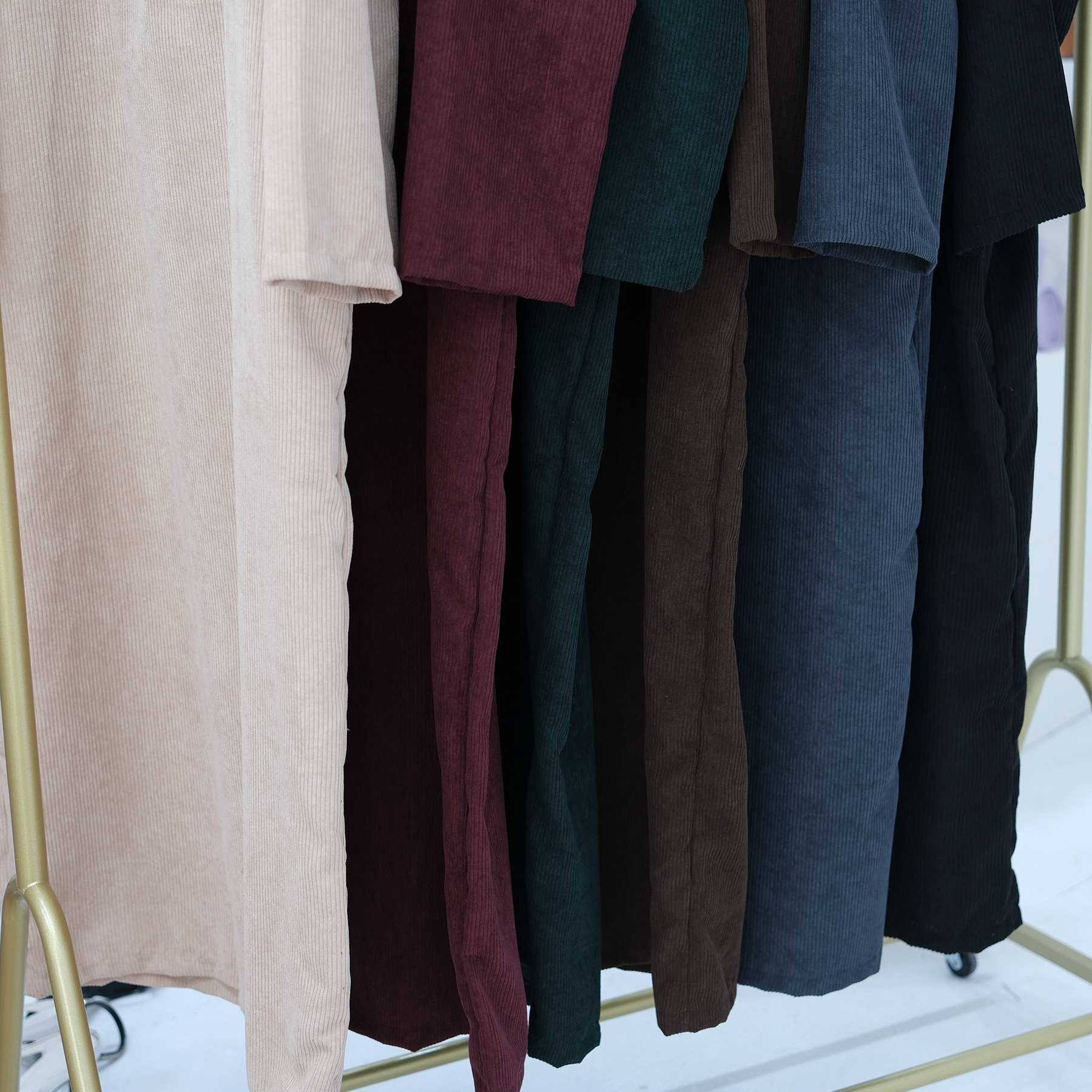 Casual Corduroy Hoodie Abaya (MA110)