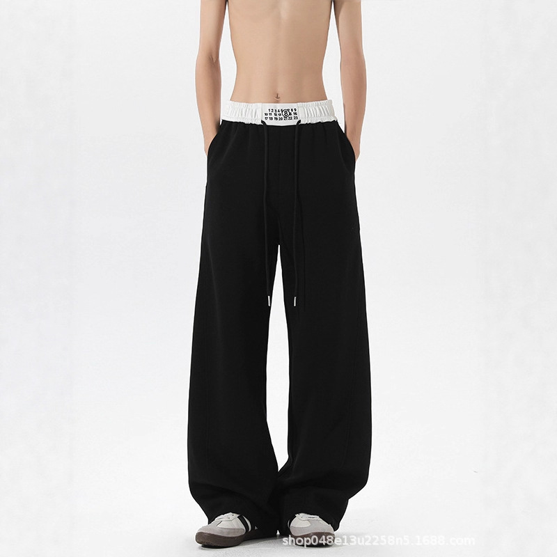 Margiela American High Street Retro Heavyweight Scimitar Sweatpants Men's Spring & Fall New Loose Straight Wide Leg Casual Sweatpants