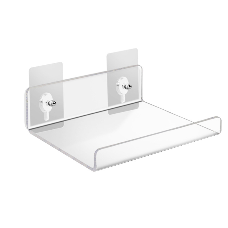 Acrílico sin perforaciones rack de almacenamiento baño lavabo cosméticos triángulo de almacenamiento rack partición de pared