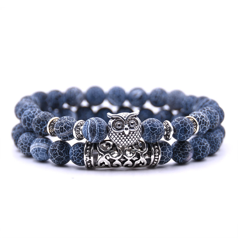 Multi-Color Optional Owl Natural Stone Bracelet Foreign Trade Hot-Selling Set Bracelet E-Commerce Supply