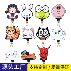 携帯電話ガスケット新しい漫画かわいいカラー紛失防止携帯電話ケースクリップストラップ接続ピース斜めストラップクリップ