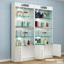 .化妝品展示櫃美容院產品展示架透明玻璃門帶鎖禮品櫃商用陳列貨